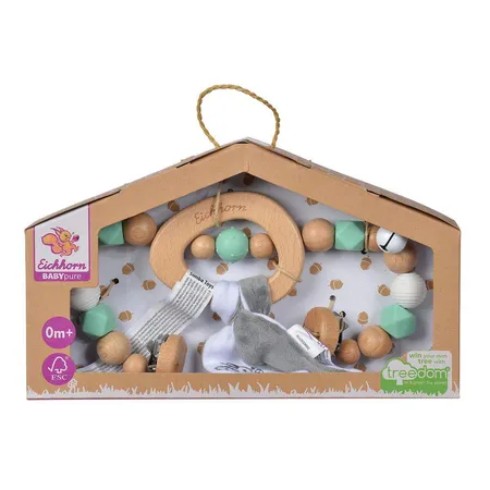 Simba Eichhorn Baby Pure Wagenkette mit Glocken und Plüsch
