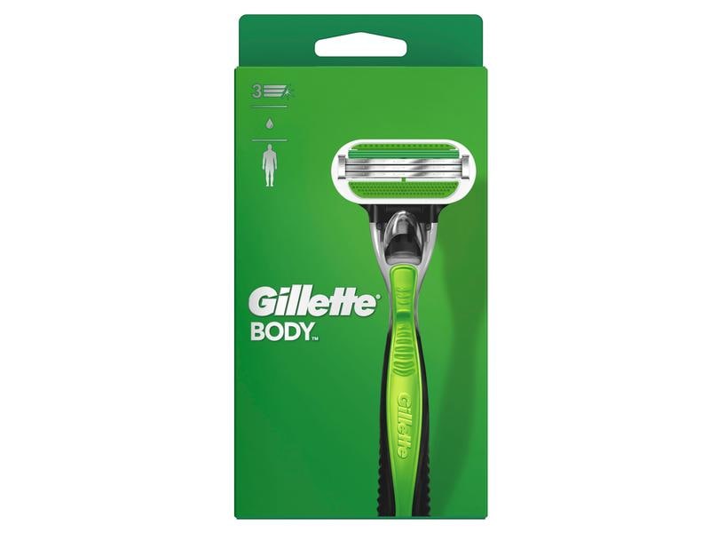 Gillette Rasierer Body 1 Stück Körperrasierer mit 3 stahlharten Klingen für Männer