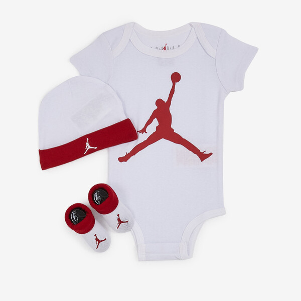 JORDAN 3 PC SET BODYSUIT HAT BOOTIE