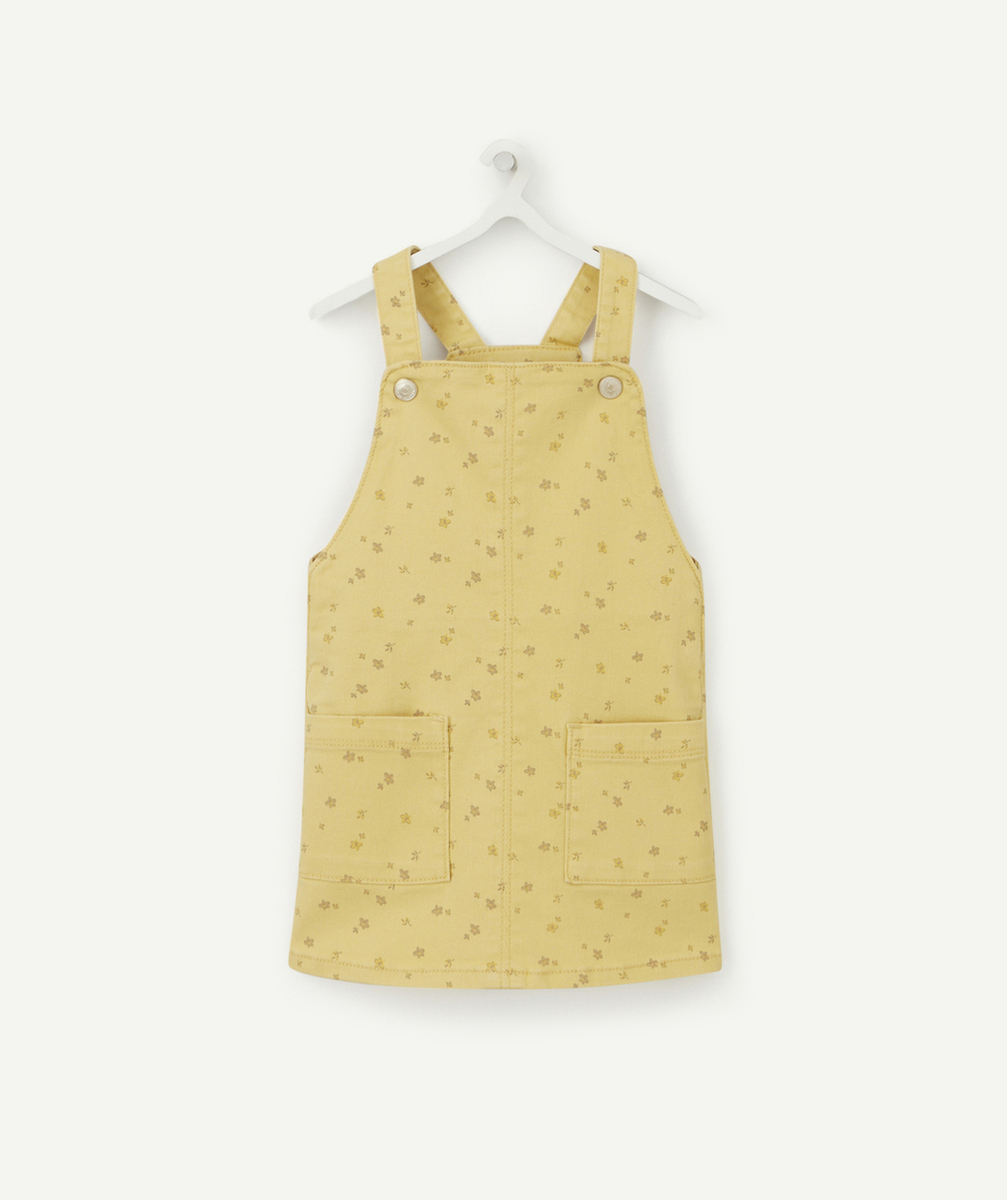 ROBE BÉBÉ FILLE EN FIBRES RECYCLÉES JAUNE ET IMPRIMÉE FLEURS
