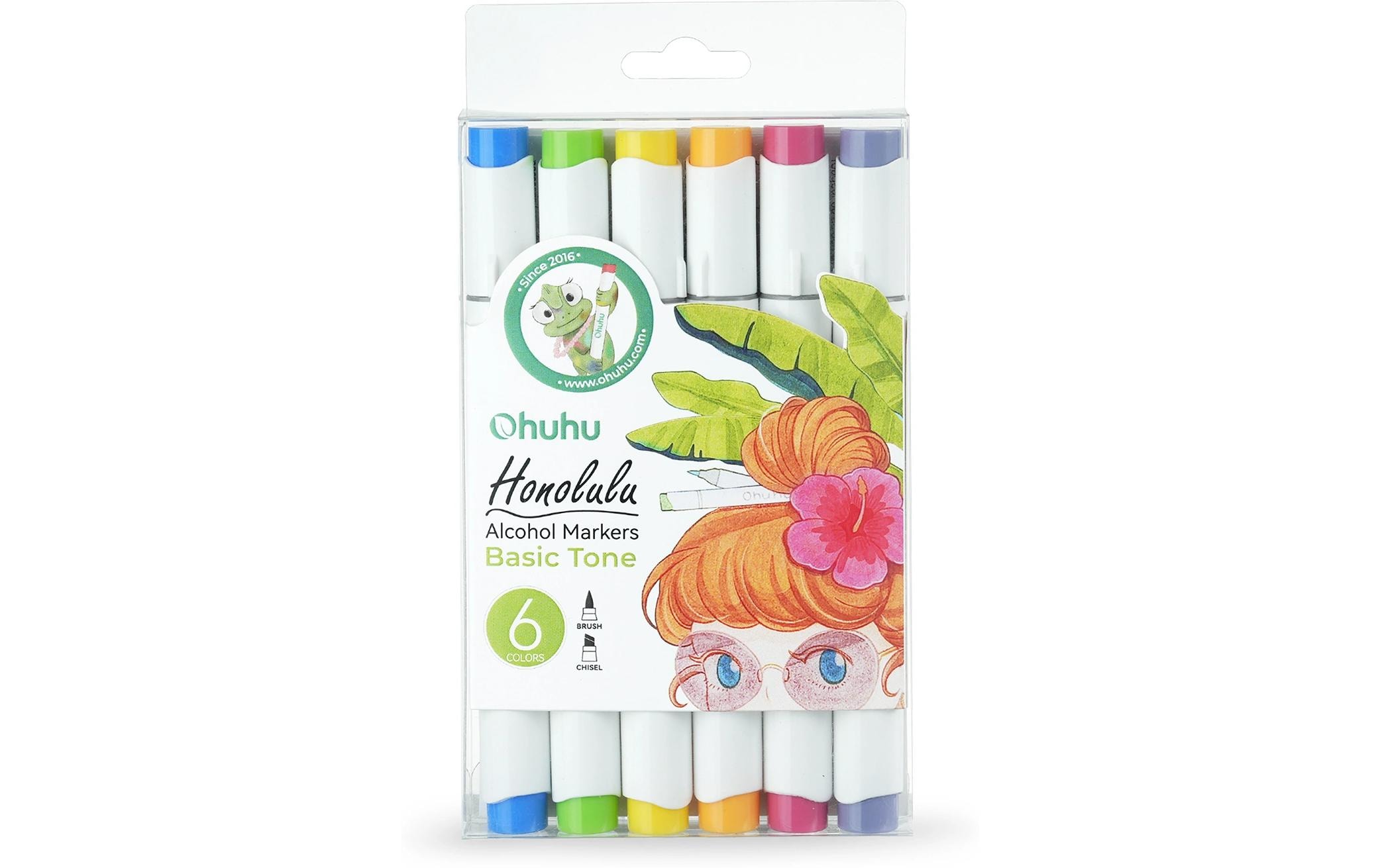 Permanent-Marker Honolulu Kunstmarker Grundfarben 6 StückKunstmarker