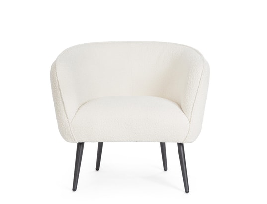 CONCEPT1 - Fauteuil tissu Fauteuil Avril et pouf Fino vert d'eau