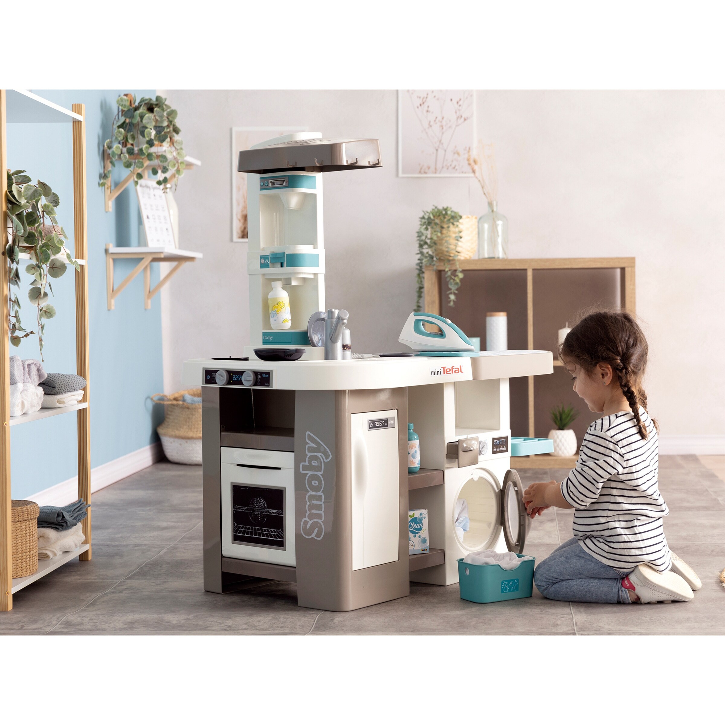 Smoby Kinderküche Tefal Studio mit Waschmaschine