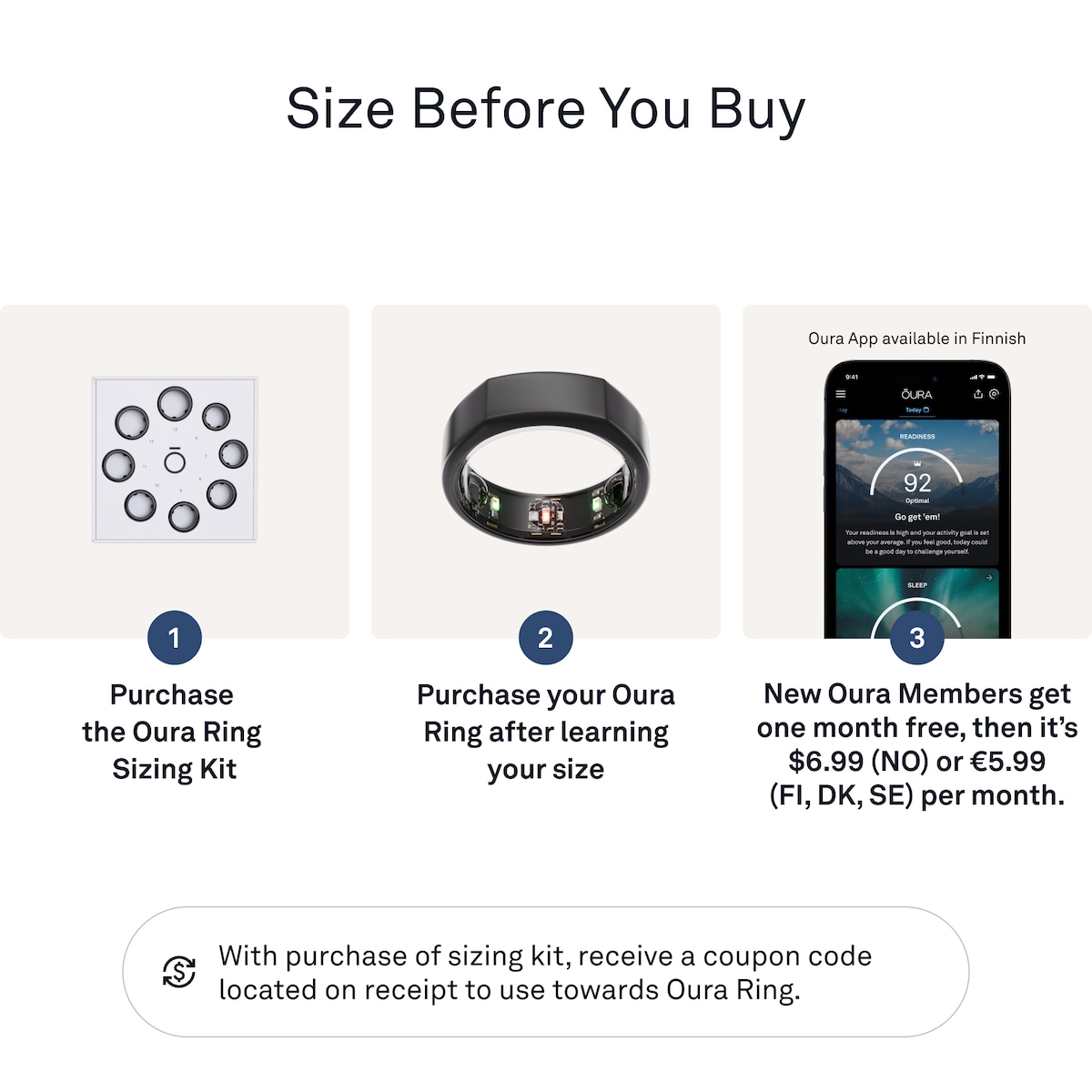 Oura-ring Gen3 Heritage smartring størrelse 10 (Stealth)
