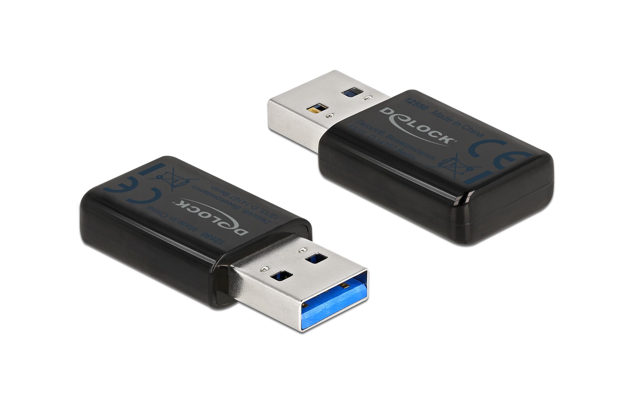 WLAN-AC USB-StickDelock USB 3.0 Dualband WLAN ac/a/b/g/n Micro Stick 867 + 300 Mbps