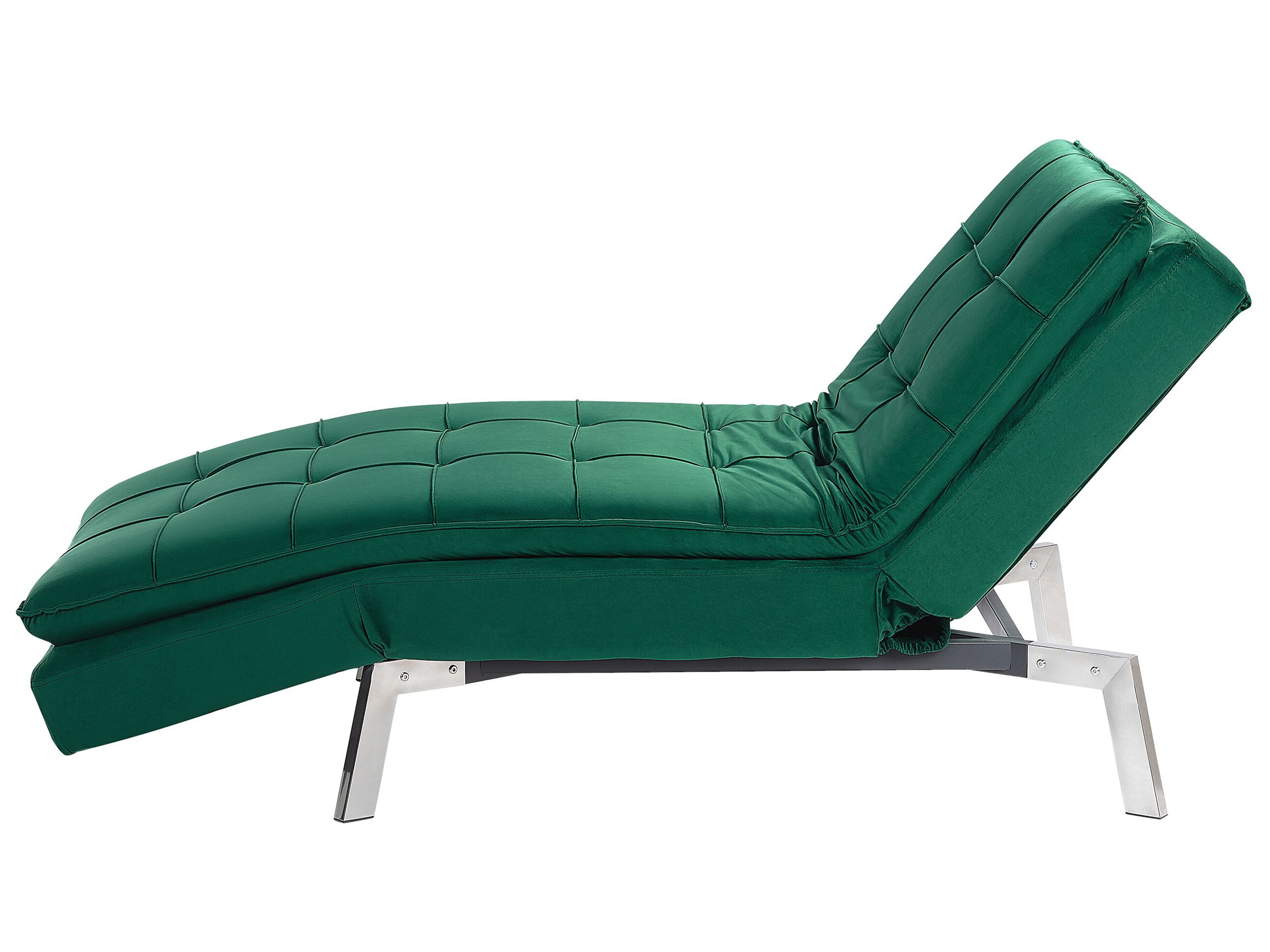 Chaise longue LOIRET Fluweel Smaragdgroen