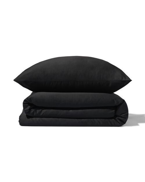 housse de couette en satin 140x200/220 noir