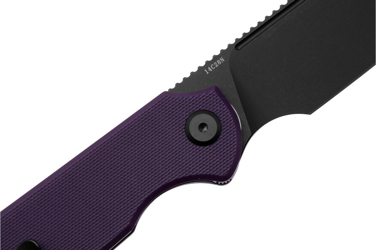 Eutektik Binary BIN-PBW-R Blackwashed 14C28N, Purple G10, zakmes