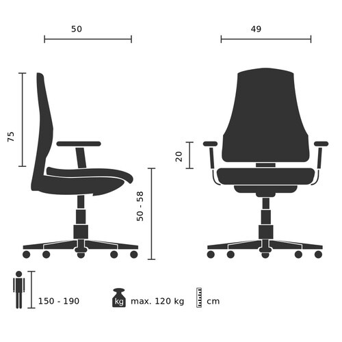 Profi Chefsessel VELVET Kunstleder mit Armlehnen hjh OFFICE