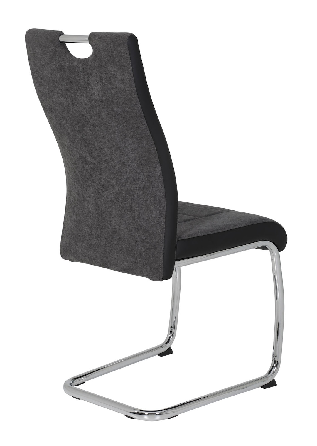 Stuhl ALINA, 2er-Set, mit Steppnähten, Bezug Webstoff, anthrazit, ca. 59 x 43 x 98 cm