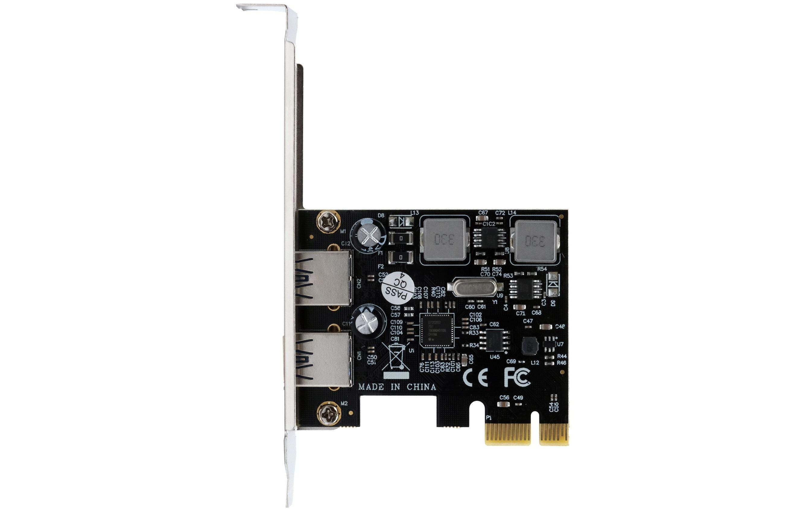 PCI-Express-Karte EX-11192PCIe-Schnittstellenkarte mit zwei USB-3.0 Anschlüssen