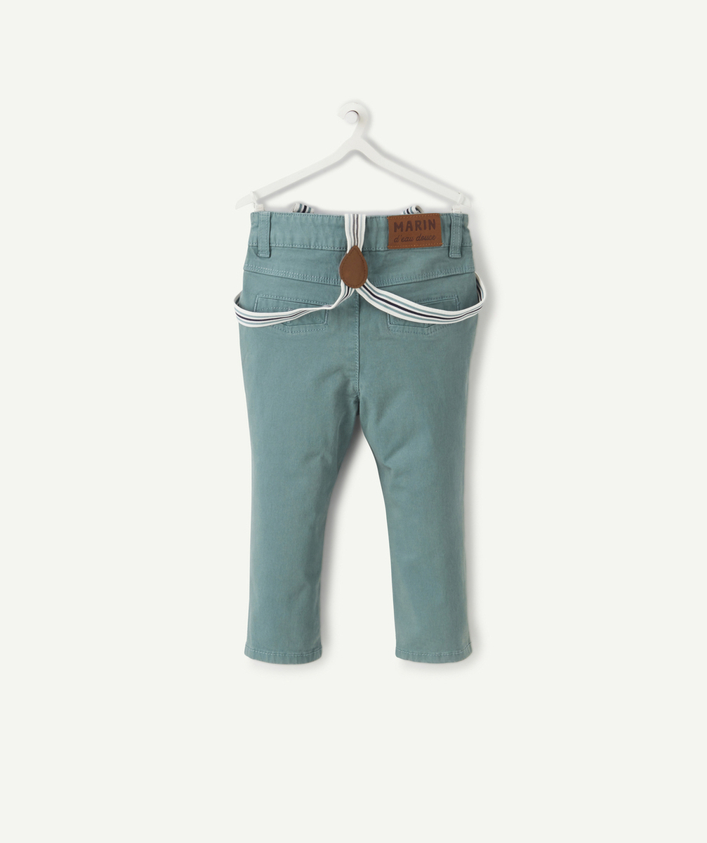 PANTALON VERT AVEC BRETELLES BÉBÉ GARÇON