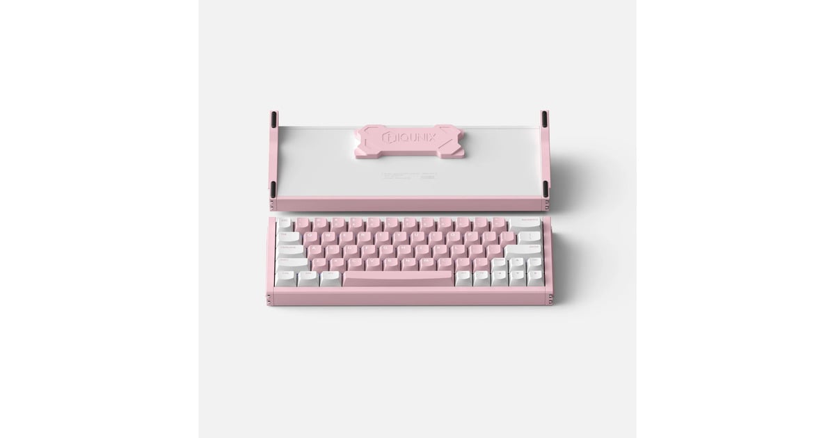 IqunixEZ63 Pink Magnetic Switch Gaming HE Keyboard, gaming toetsenbord  (Wit/pink, US lay-out, US-International, Gateron Magnetic Jade Pro, 60%, RGB, Double Shot PBT Keycaps)