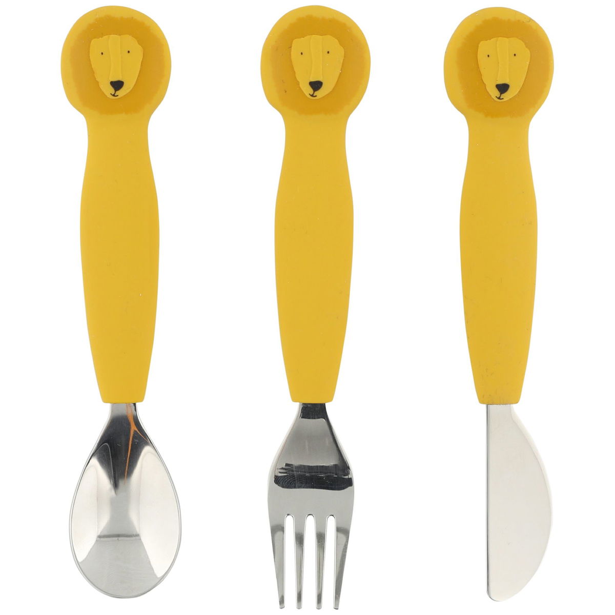 trixietrixie   Kinderbesteck Set aus Silikon 3teilig Mr. Lion