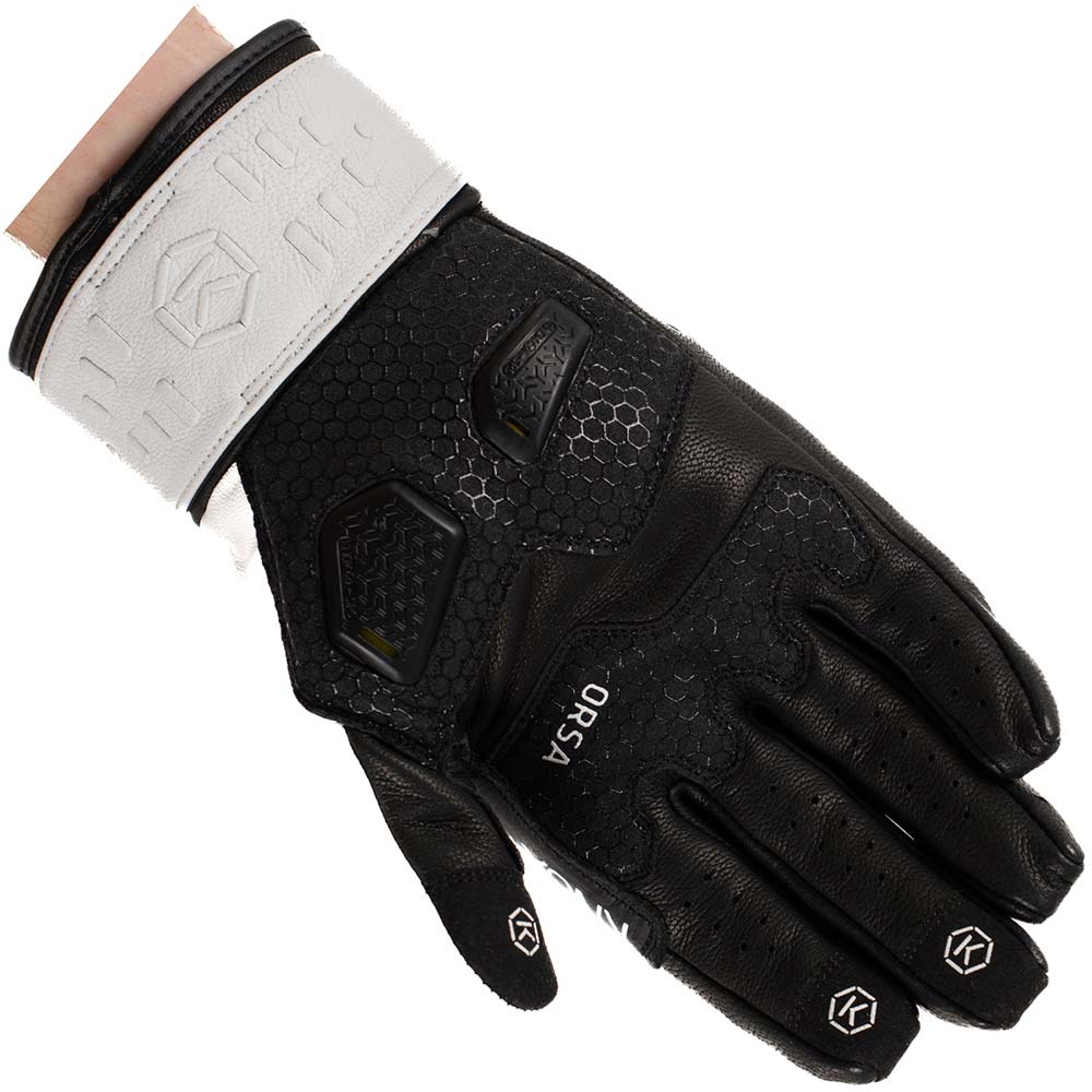knox - Gants Orsa MK3 Cuir Noir / Blanc