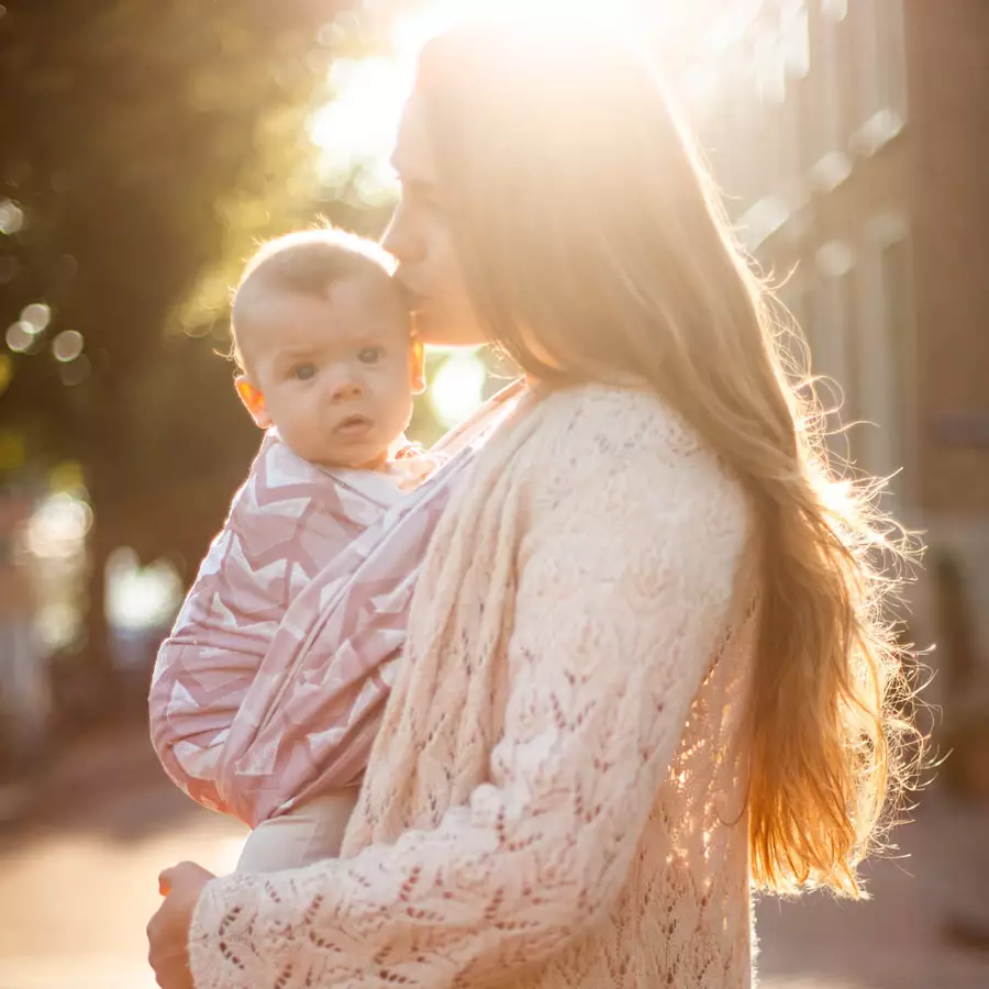 Hoppediz Babytragetuch Gewebtes Tragetuch kbA Amsterdam rose