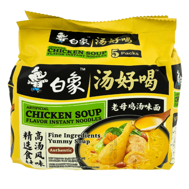 Baixiang Instant Noedels Kippenbouillon smaak 5x111g