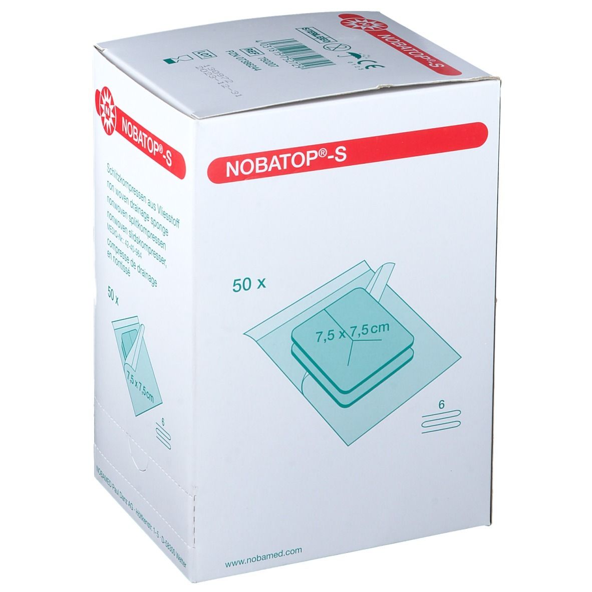 NOBATOP®-steril S 7,5 x 7,5 cm