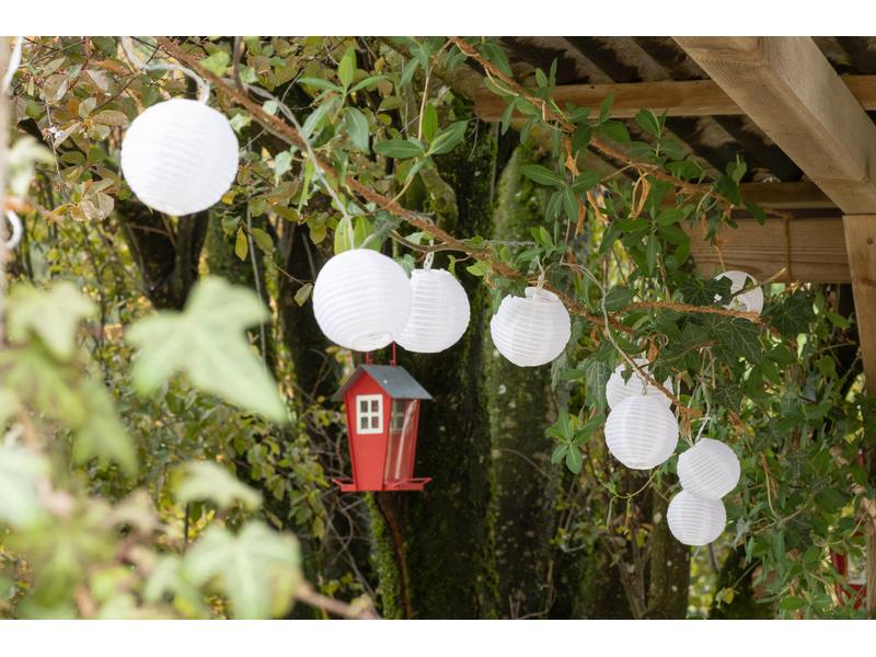 COCON Lichterkette LED Solar, Weiss, 3.7 m Dekorative Beleuchtung für den Balkon, die Terrasse oder den Garten