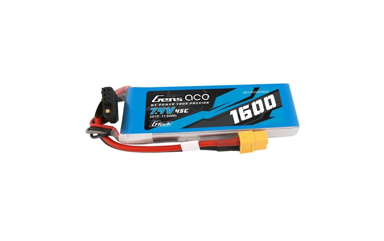 RC-Akku LiPo 1600 mAh 7.4 V 45C G-Tech2S LiPo Akku mit XT60 Stecker