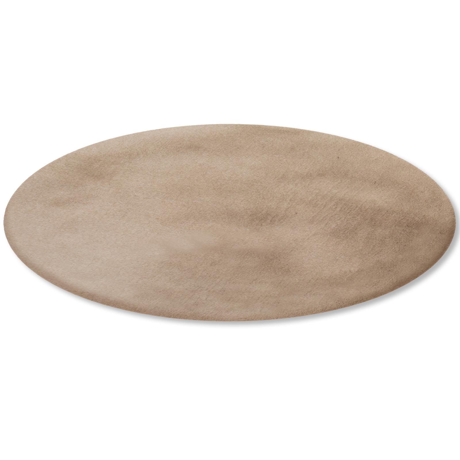 Kunstfellteppich - taupe - Ø 100 cm