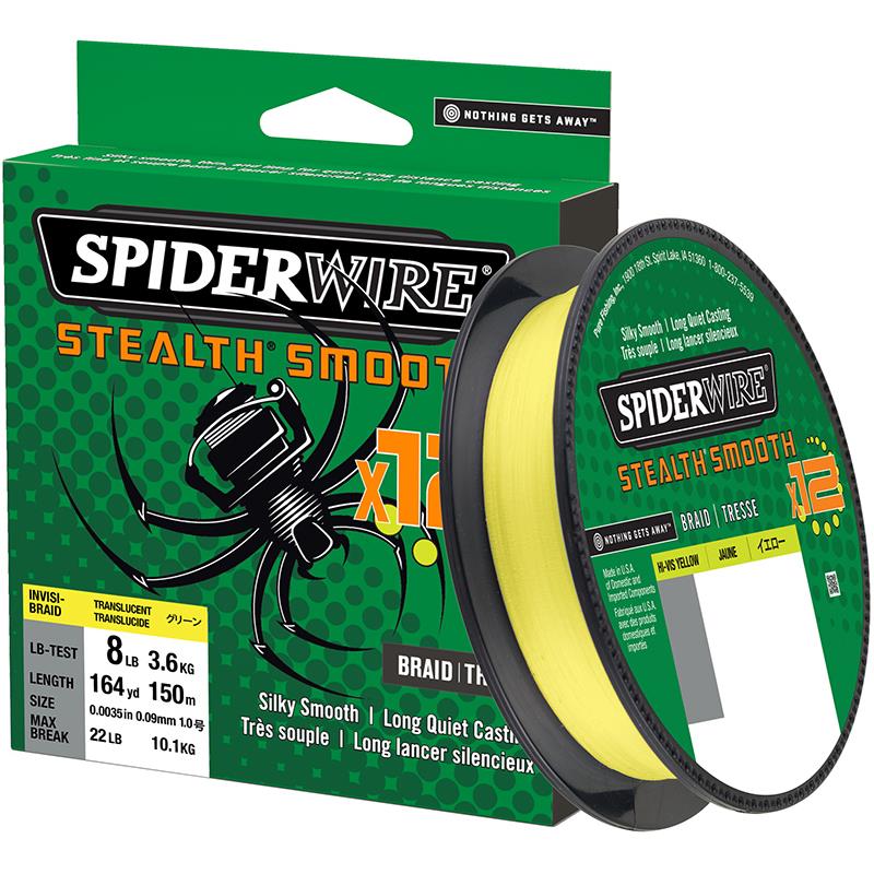 Tresse Spiderwire Stealth Smooth 12 Braid - 150M - Jaune