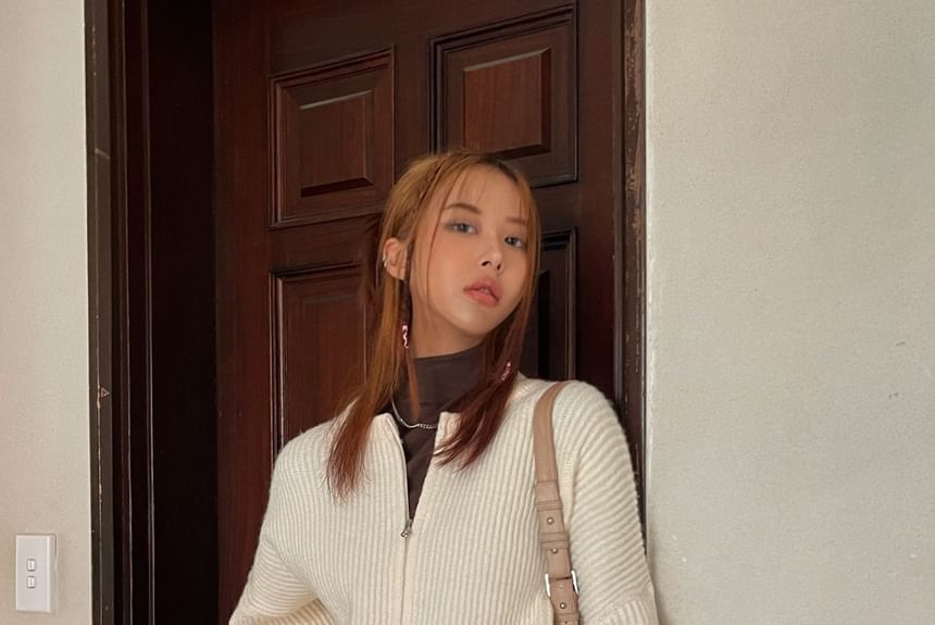 SeoulPop - Unisex ronde hals effen vest met rits en losse pasvorm