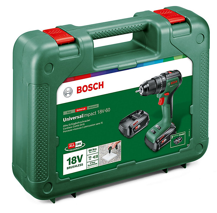 Perceuse visseuse à percussion sans fil Bosch Power for All UniversalImpact 18V - 2x2Ah + 51 accessoires