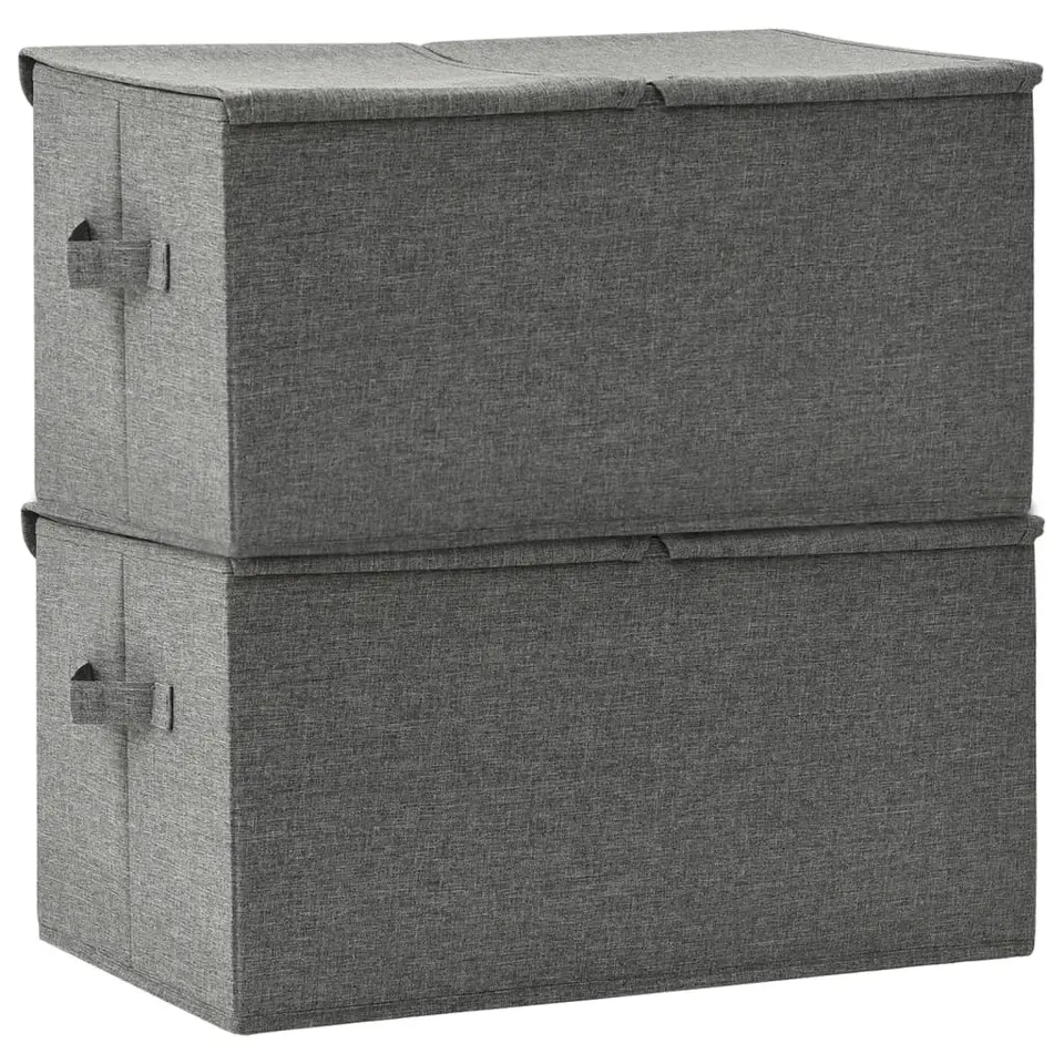 vidaXL - Opbergbox Opbergboxen - Antraciet - Stof - 2 stuks