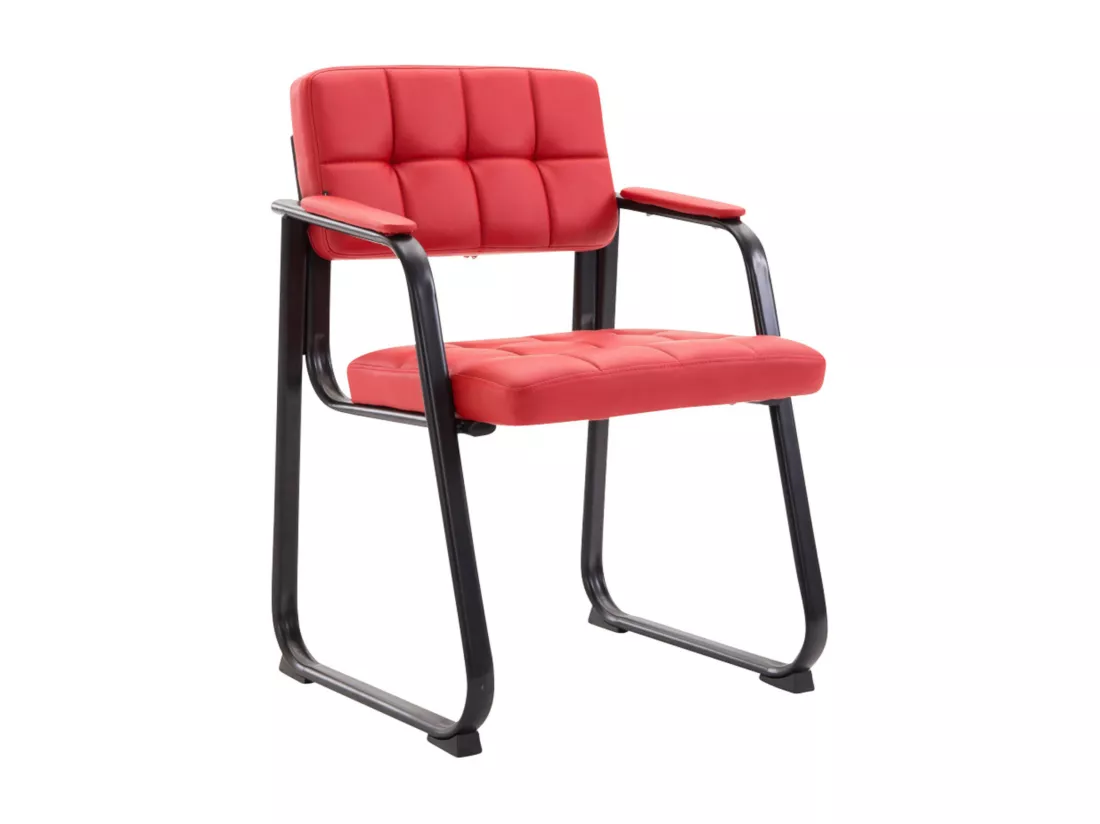 Lot de 2 chaises avec accoudoirs - Similicuir - Rouge - Canada B