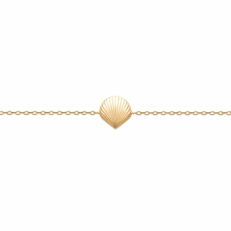 Bracelet Fin Coquillage Plaqué Or Saint Jacques Plage