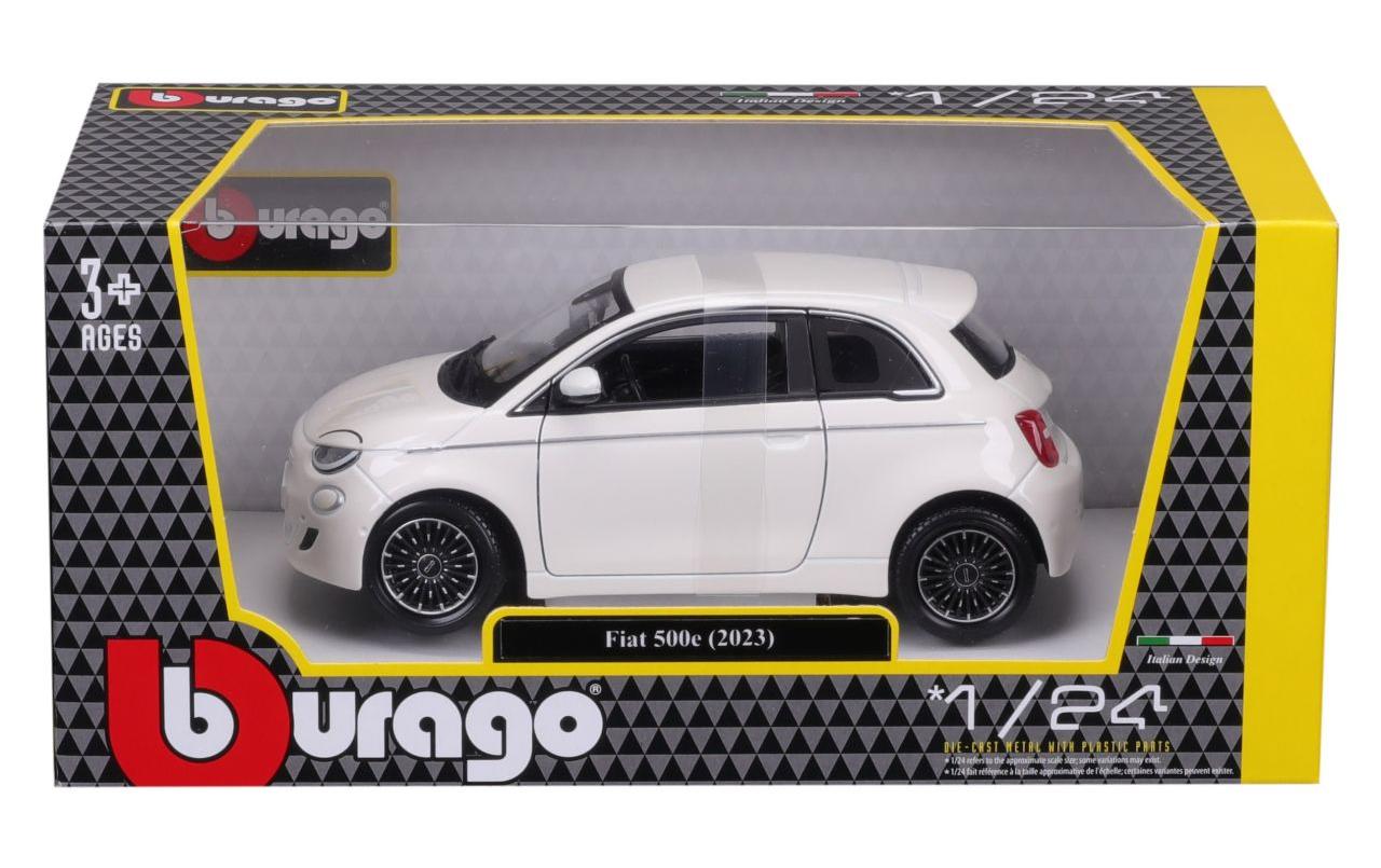 Fiat 500e Weiss 1:24Sammlermodell im Massstab 1:24