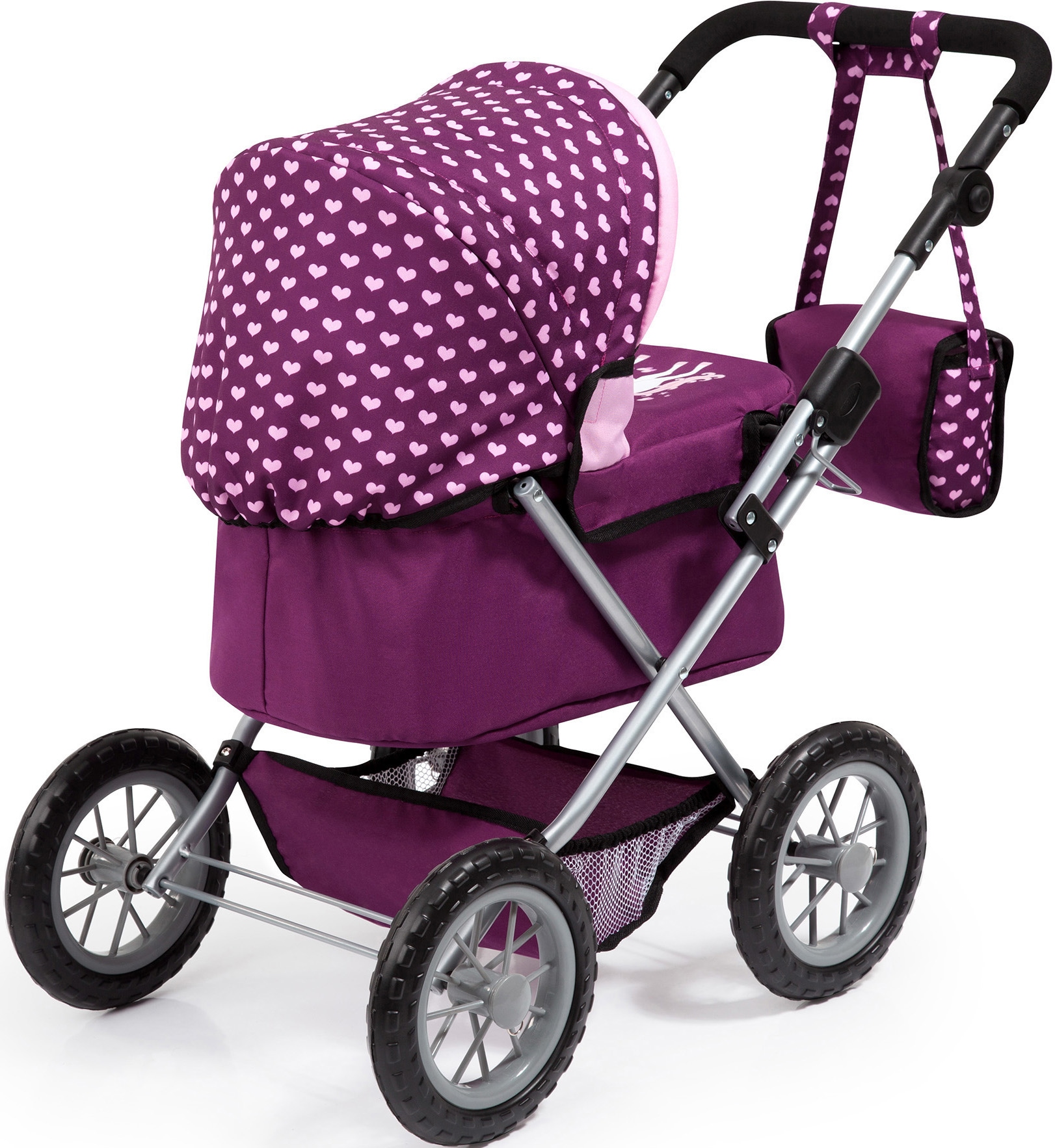 Bayer Puppenwagen »Trendy, pflaume« mit Wickeltasche