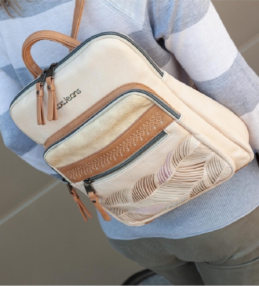 Mochila Lois Galatea bege, marrom