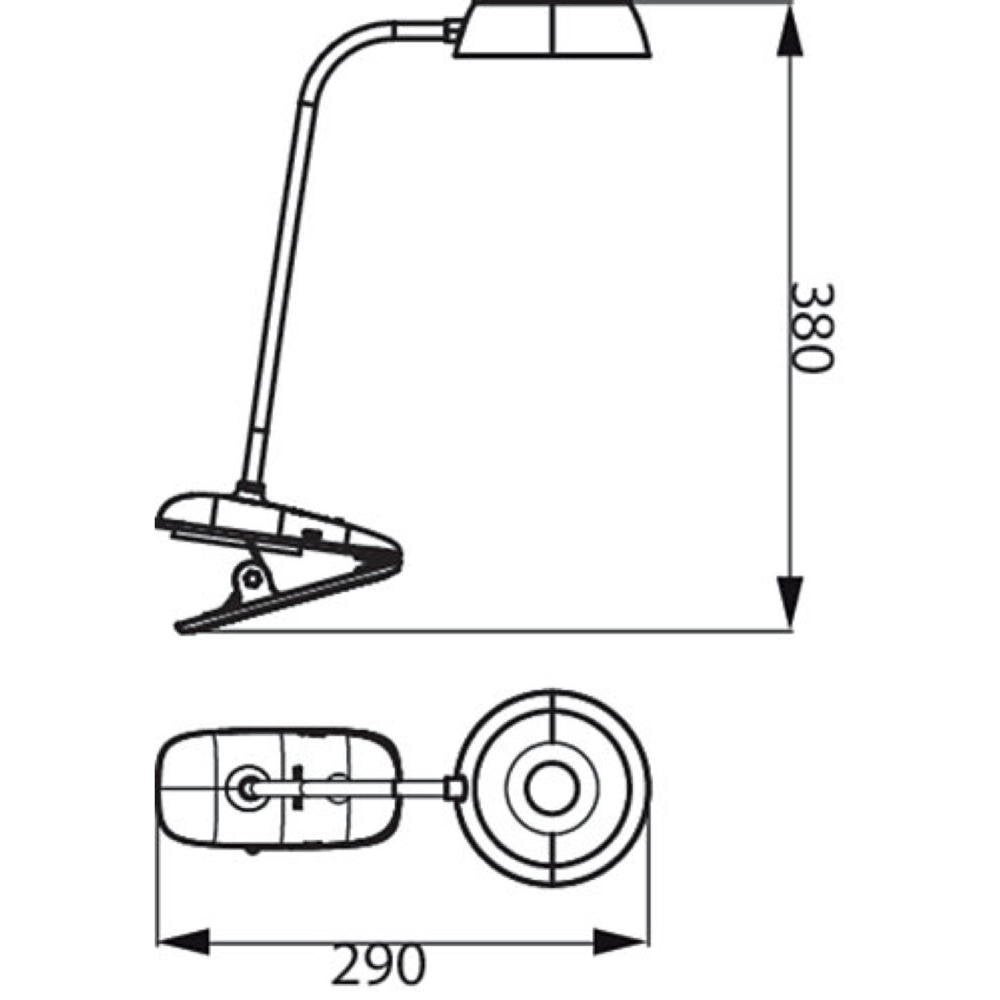 Oplaadbare LED-klemlamp, donutklem, in wit, 3W, 175lm