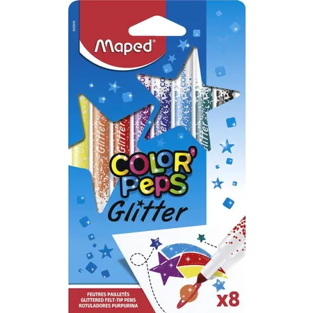 Maped Glitter-Fasermaler COLOR'PEPS, 8er Kartonetui