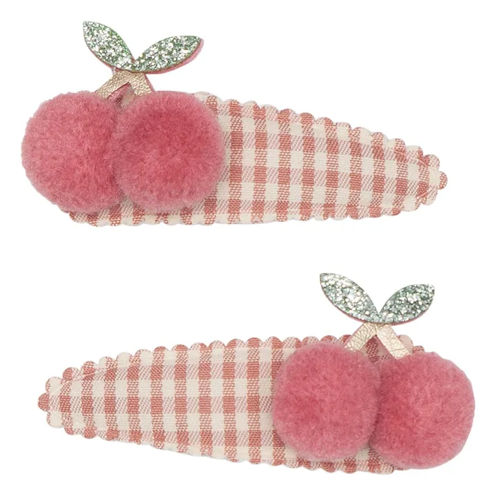 Mimi & Lula Lot 2 Barrettes Cherry Vichy | Rouge