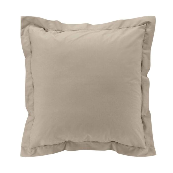 TAIE OREILLER 63X63CM PERCALE UNI 78 FILS SABLE
