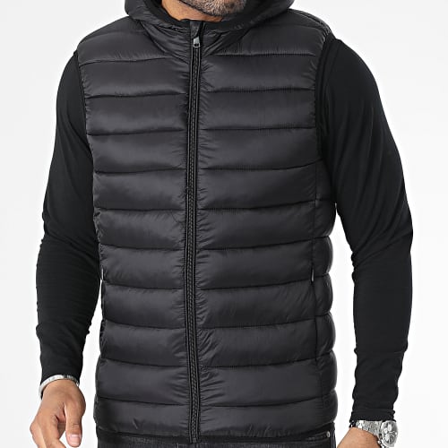 Doudoune Capuche Sans Manches Noir