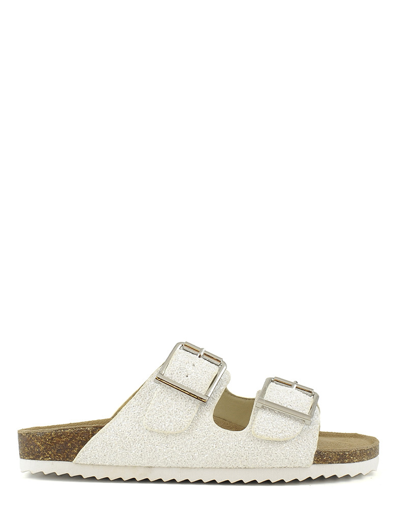 COLORS OF CALIFORNIA SANDALES 2 BRIDES GLITTER BLANC