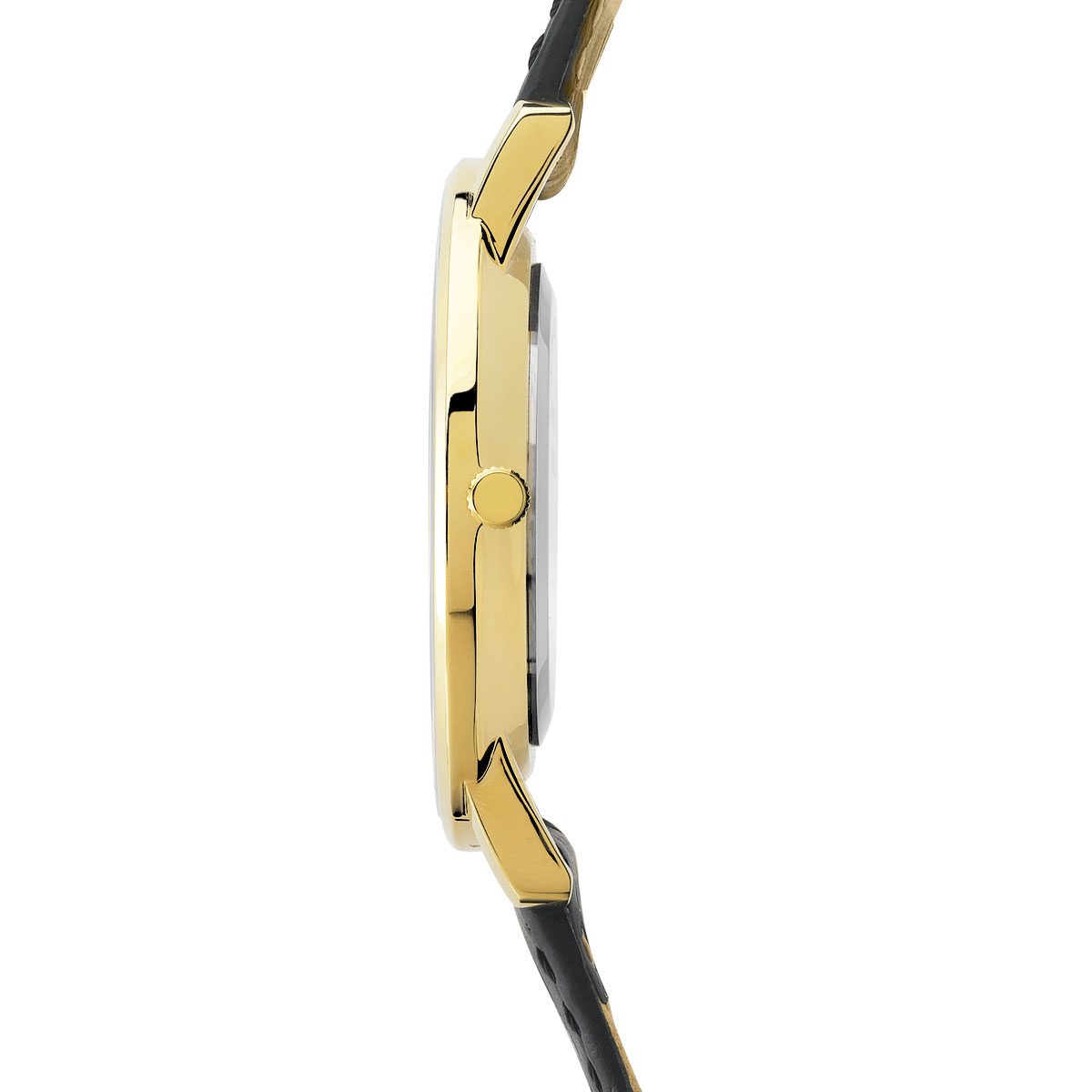 Montre homme dorée bracelet cuir noir