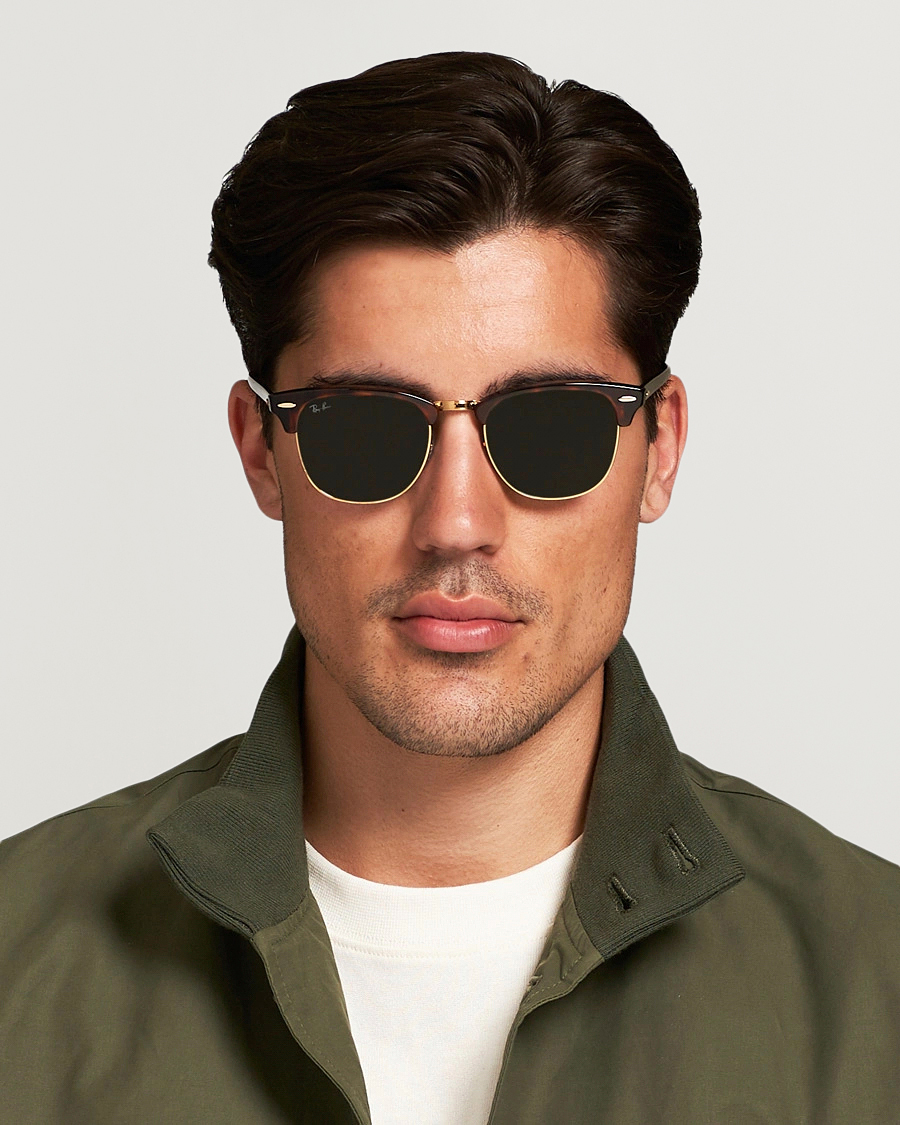Ray-Ban Clubmaster Sunglasses Mock Tortoise/Crystal Green