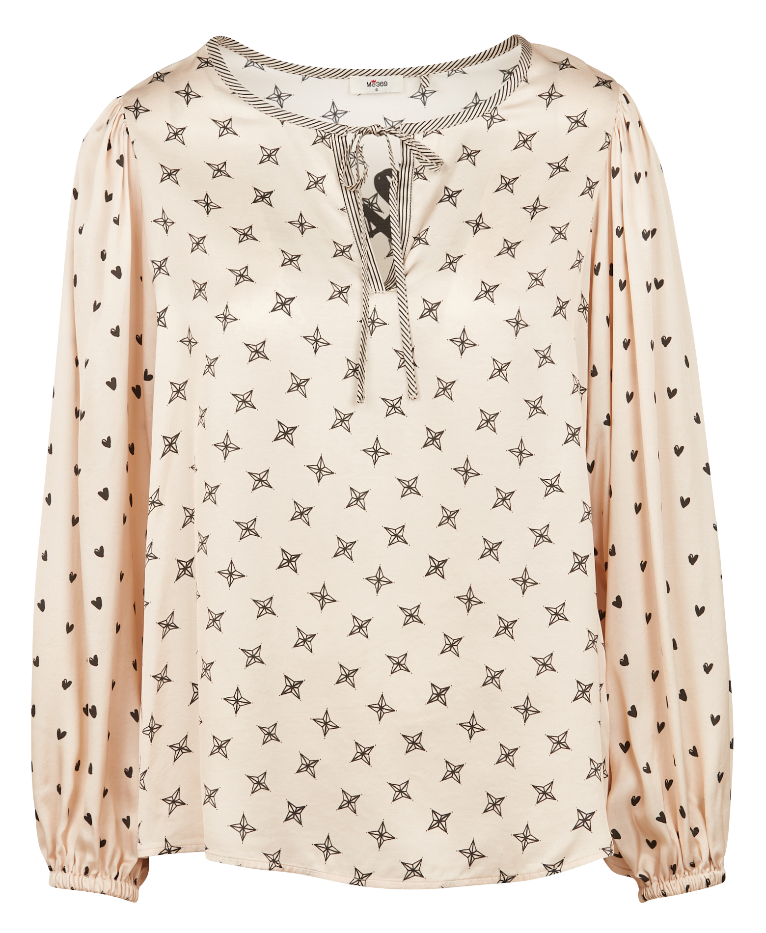 AYLEEN - Blouse imprimée avec cordon | Beige