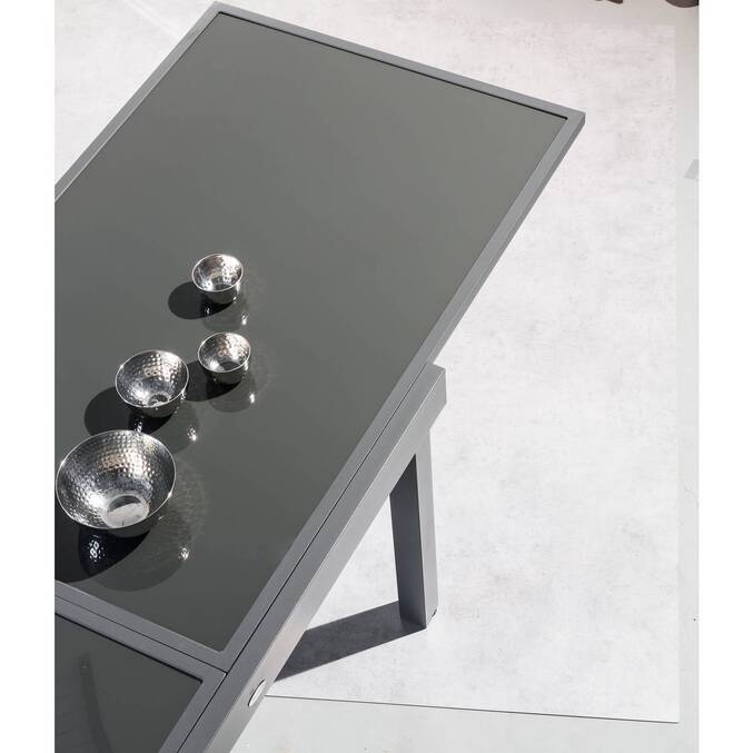 Table de jardin extensible PIAZZA Graphite