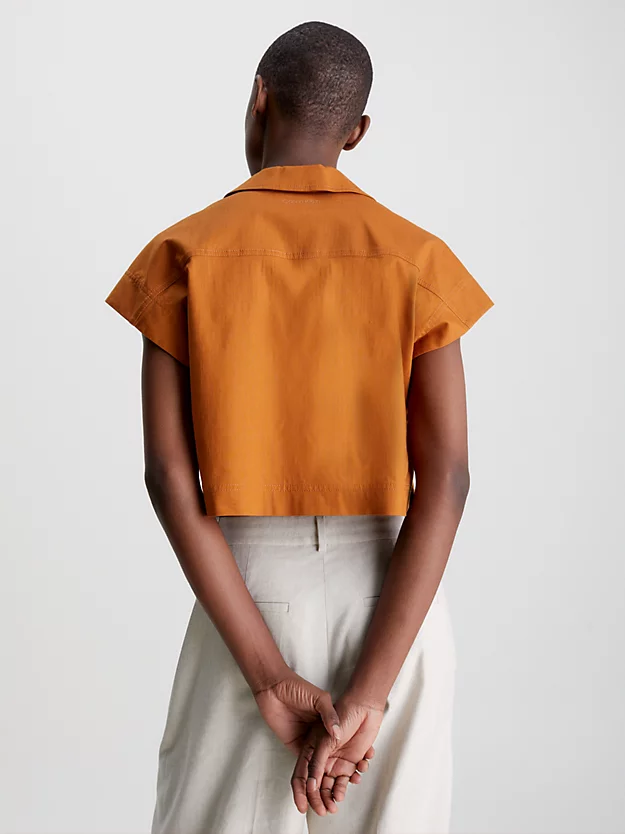 Camisa curta de liocel com modelagem relaxada