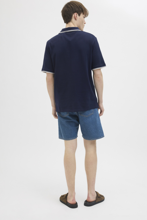 JJ Rebel blauwe heren polo