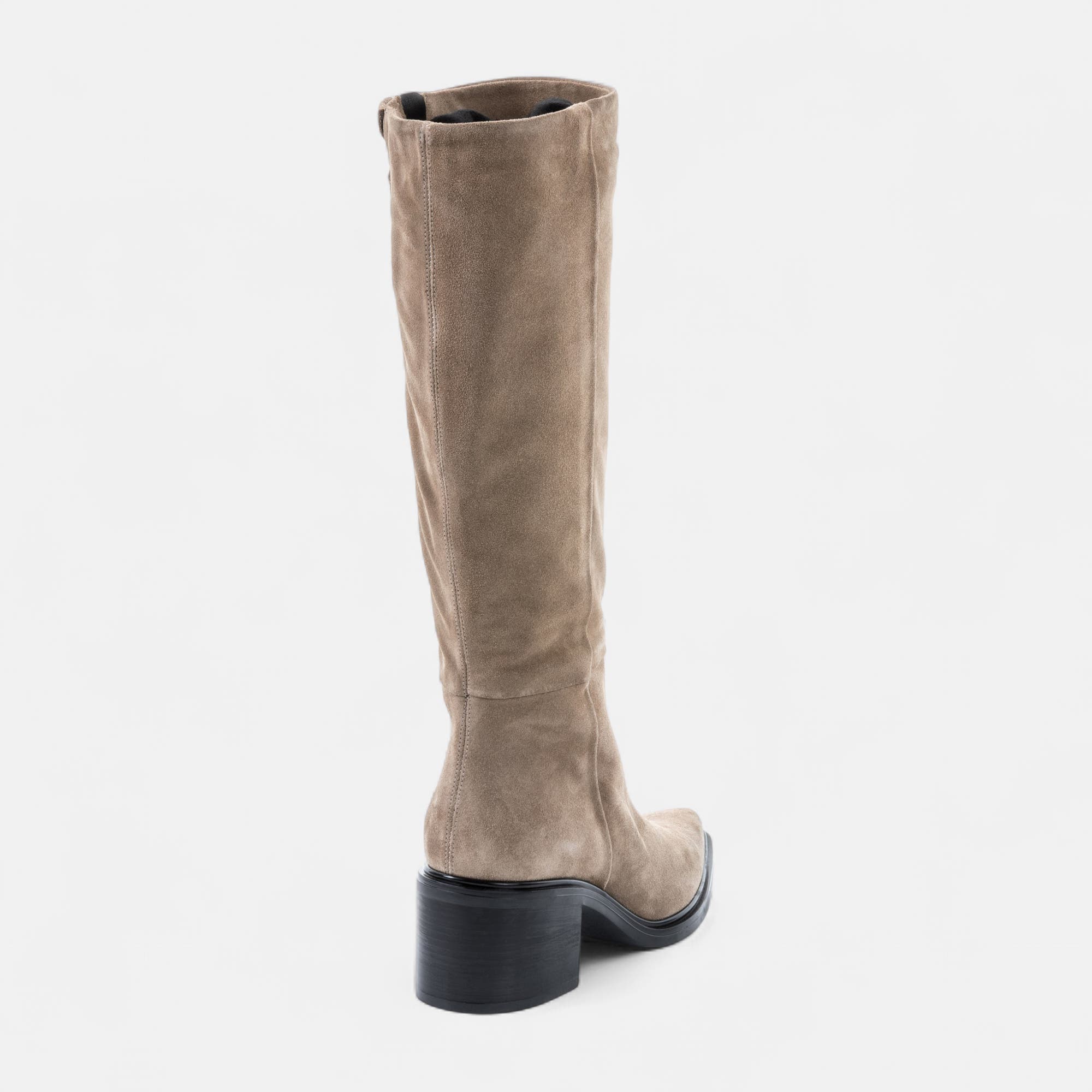 Bottes à talon Femme en cuir beige