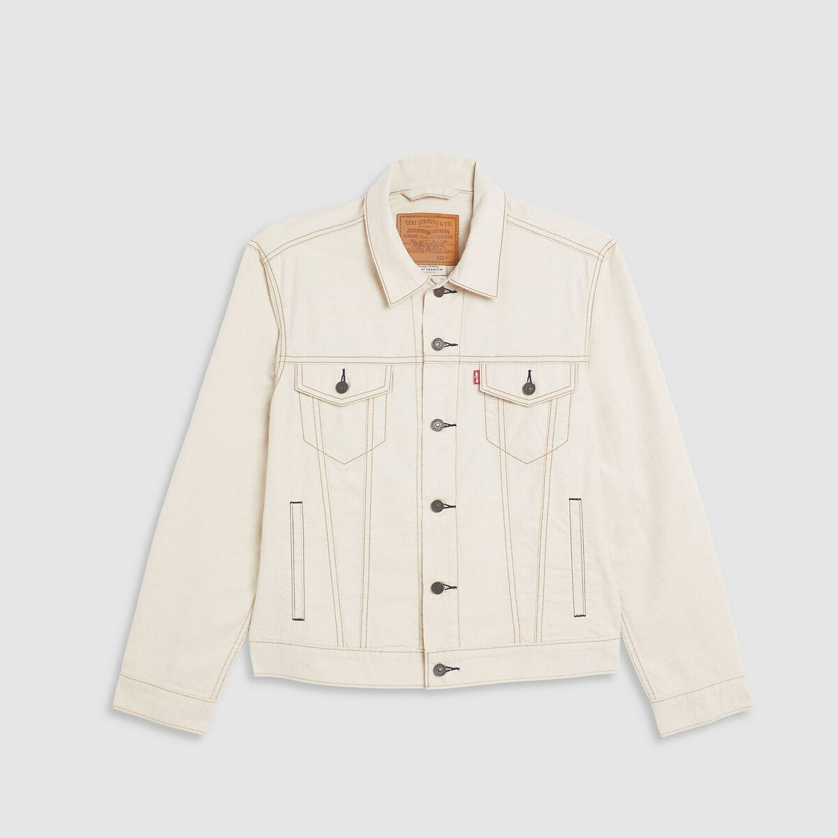 Colete Levi's Trucker feito de algodão e linho leves.