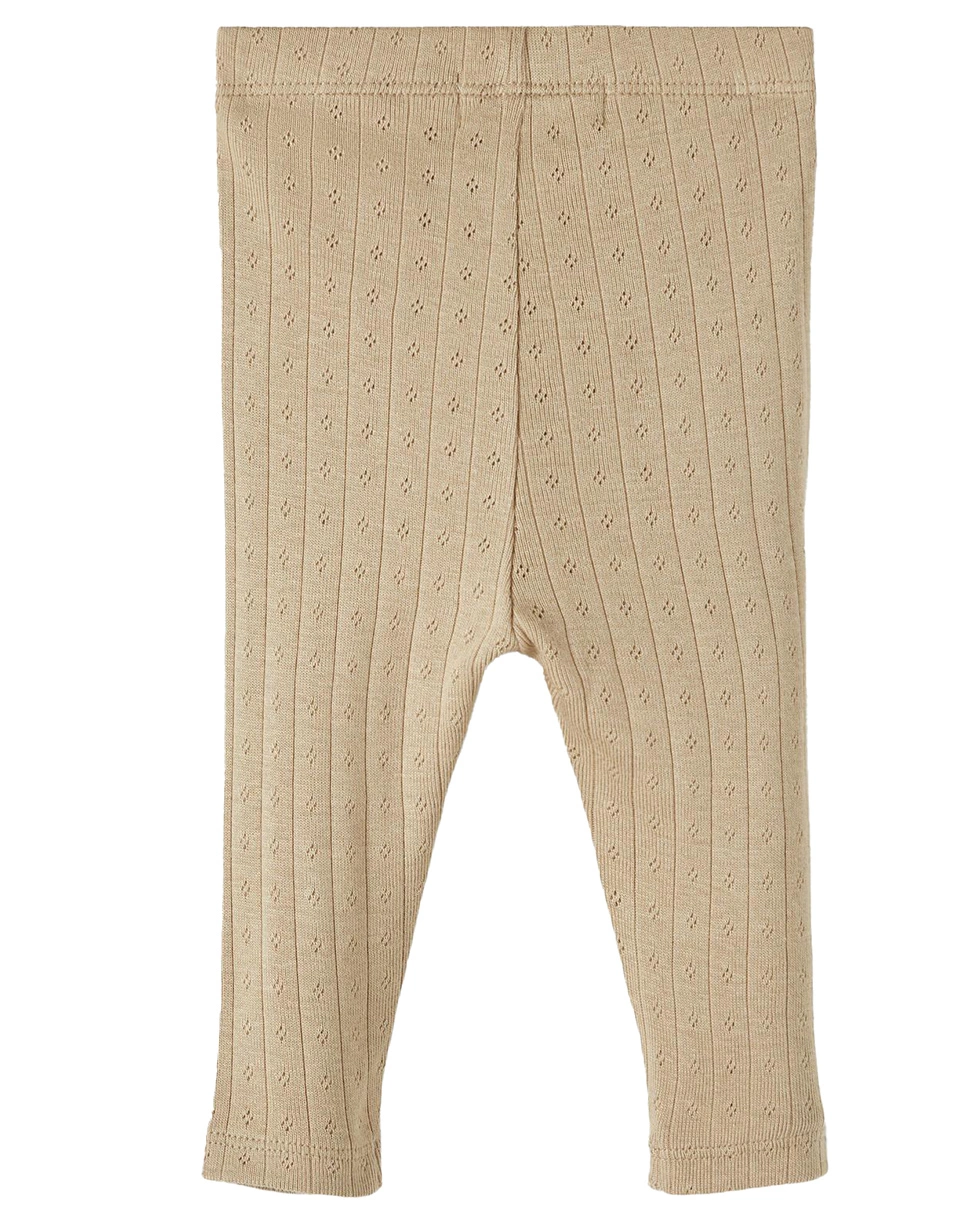 Rippstrick-Leggings NBFRACHEL in chinchilla
