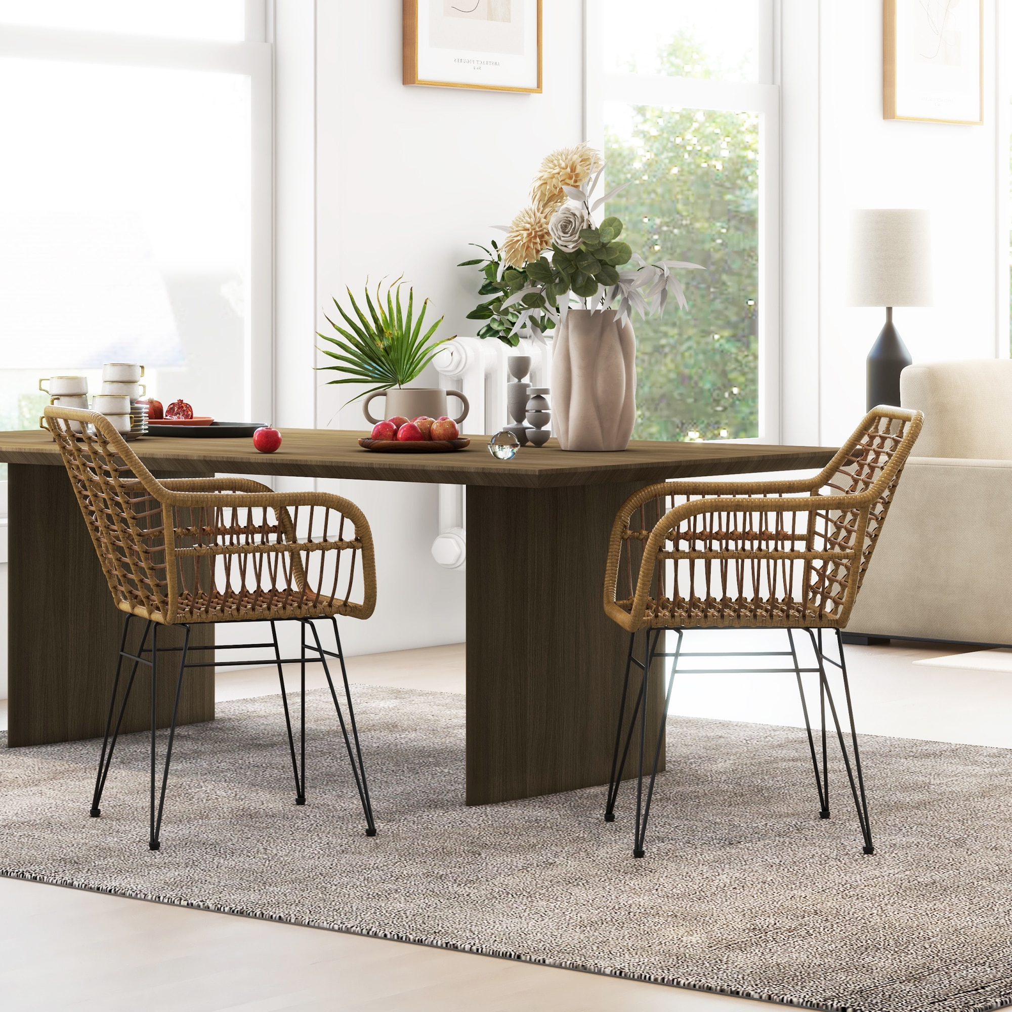 HOMCOM Küchenstuhl mit Armlehne braun 56L x 60B x 79H cm